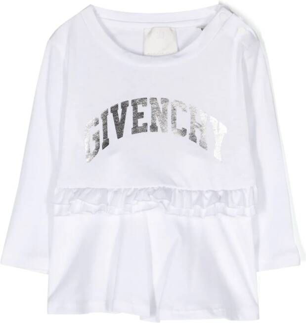 Givenchy Kids T-shirt met metallic-logo Wit