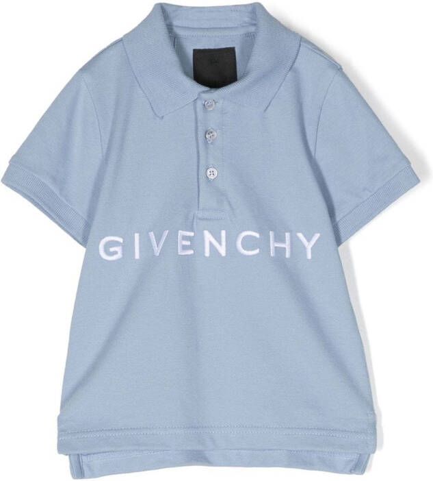 Givenchy Kids Poloshirt met geborduurd logo Blauw
