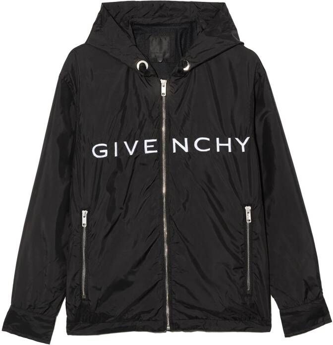 Givenchy Kids Regenjack met geborduurd logo Zwart