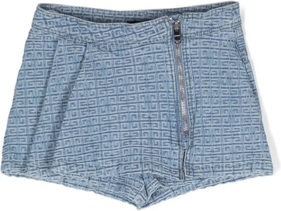 Givenchy Kids Shorts met all-over patroon Blauw