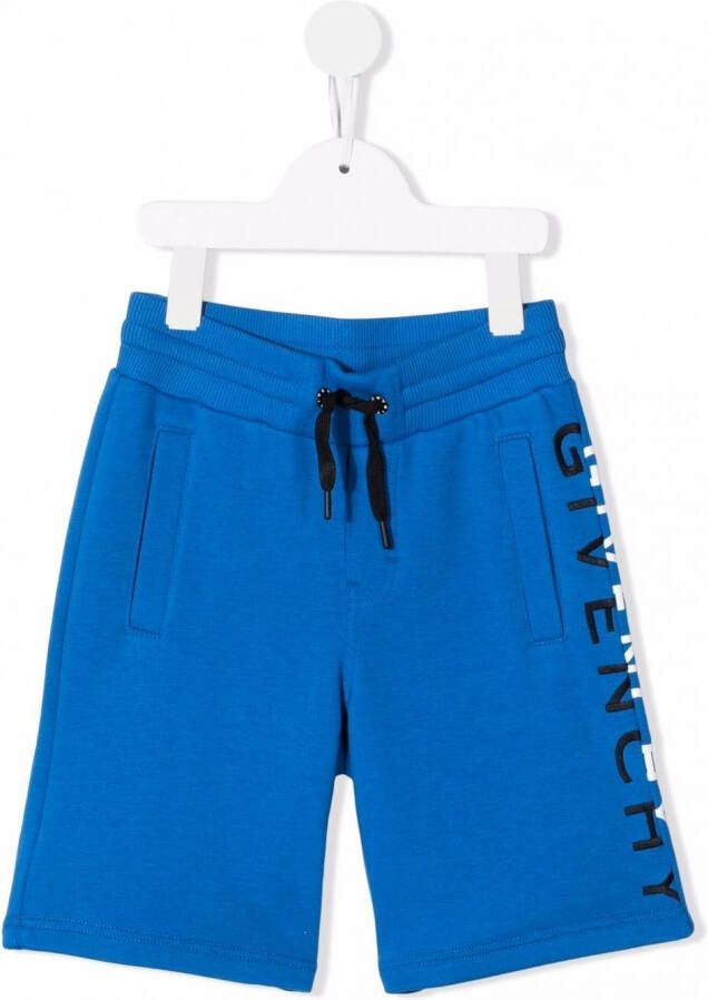 Givenchy Kids Shorts met geborduurd logo Blauw