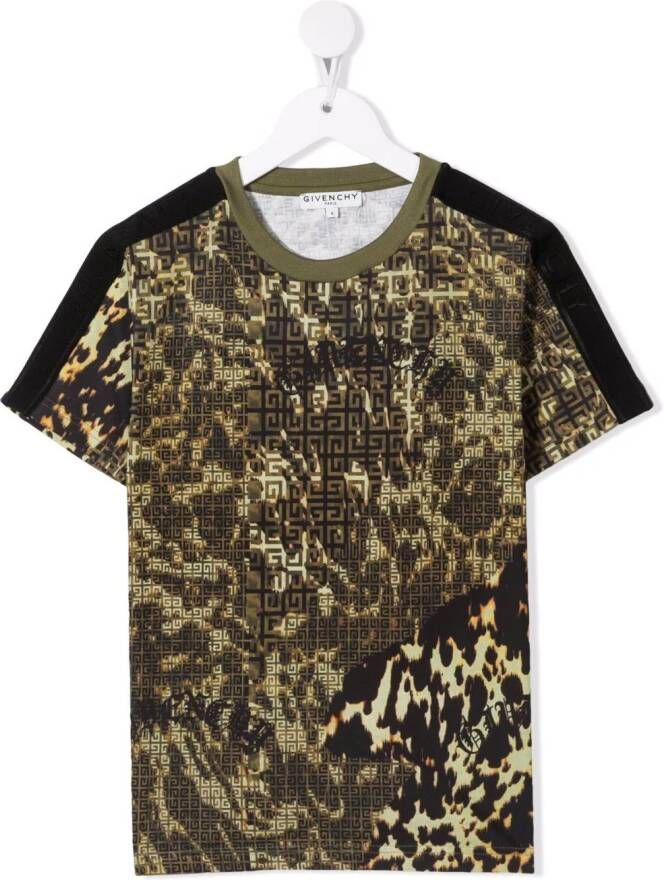 Givenchy Kids T-shirt met camouflageprint Groen