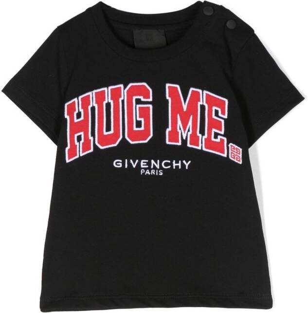 Givenchy Kids T-shirt met geborduurde tekst Zwart