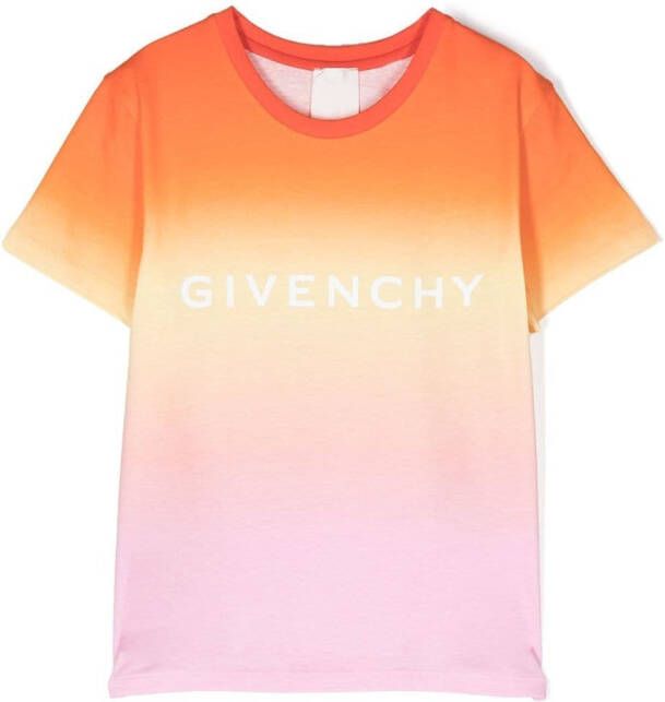 Givenchy Kids T-shirt met kleurverloop Oranje
