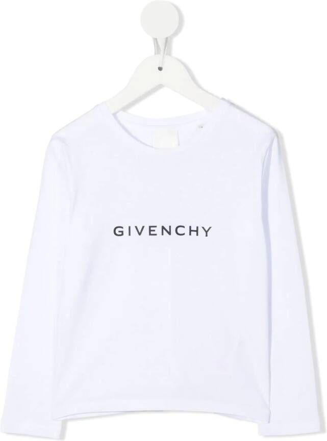 Givenchy Kids T-shirt met lange mouwen Wit
