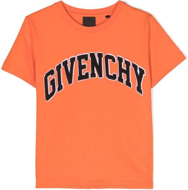 Givenchy Kids T-shirt met logo-applicatie Oranje