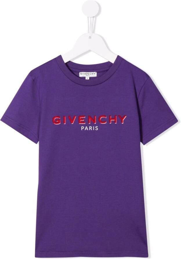 Givenchy Kids T-shirt met logo Paars