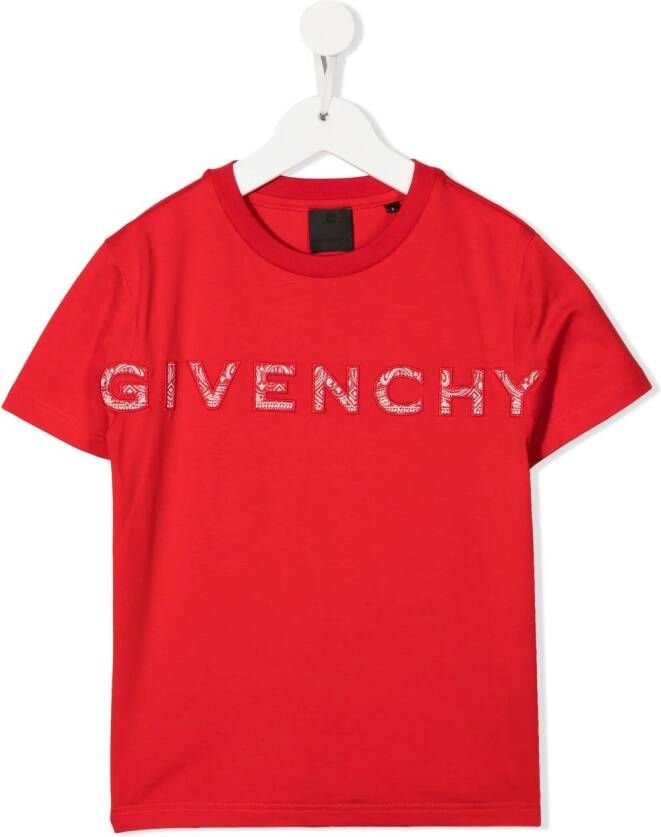 Givenchy Kids T-shirt met logopatch Rood
