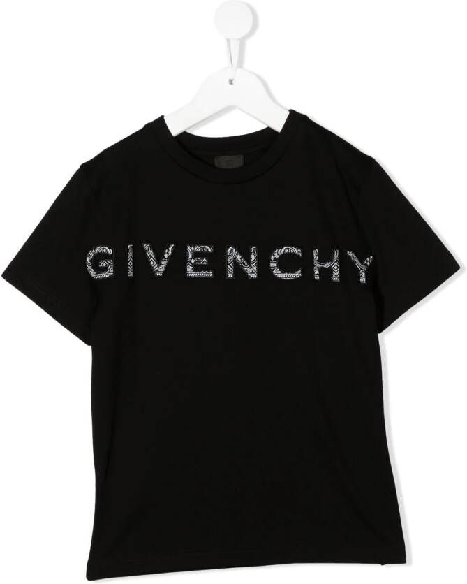 Givenchy Kids T-shirt met logopatch Zwart