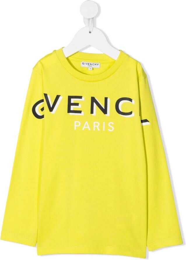 Givenchy Kids T-shirt met logoprint Geel