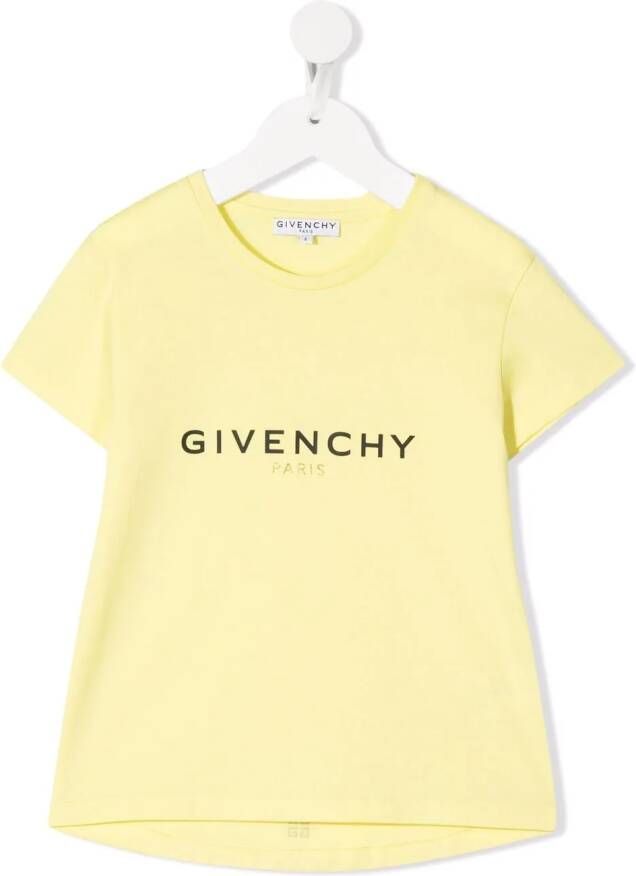 Givenchy Kids T-shirt met logoprint Geel