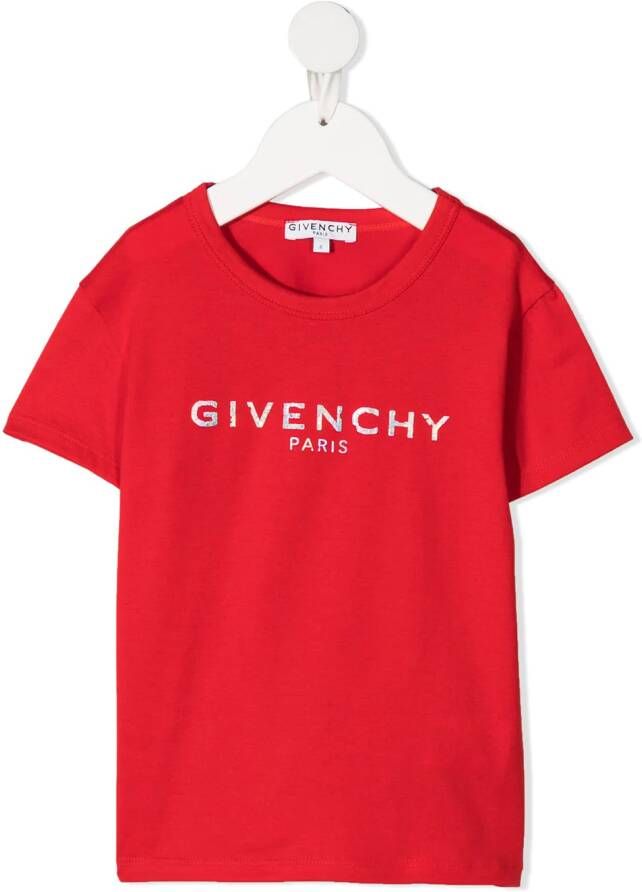 Givenchy Kids T-shirt met logoprint Rood