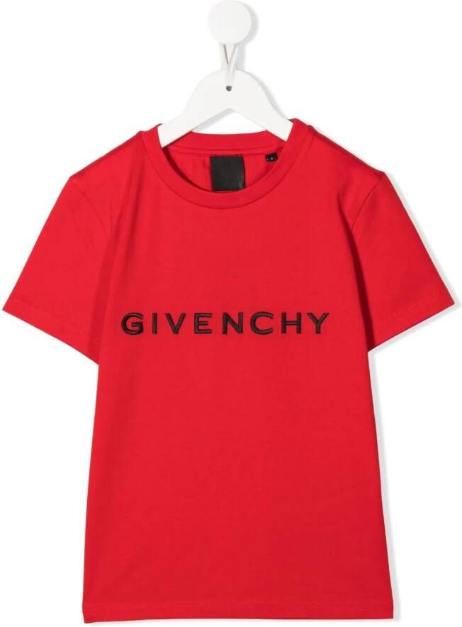 Givenchy Kids T-shirt met logoprint Rood