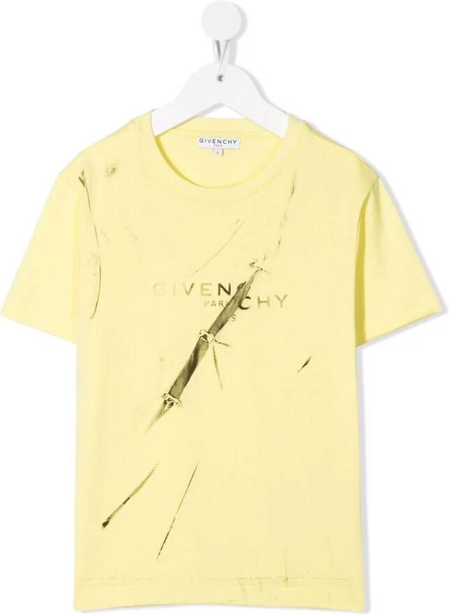 Givenchy Kids T-shirt met print Geel