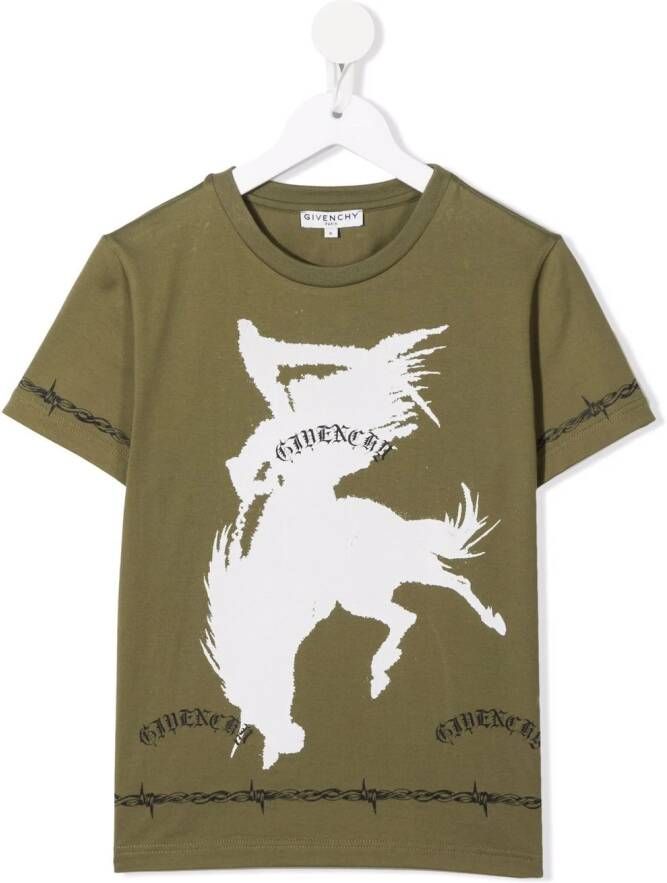 Givenchy Kids T-shirt met print Groen