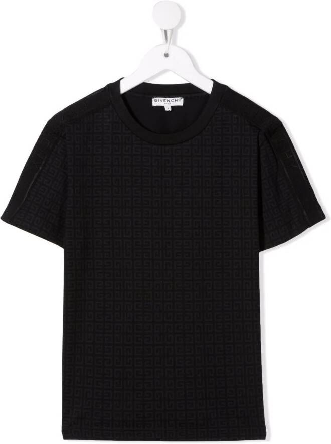 Givenchy Kids T-shirt met ronde hals Zwart