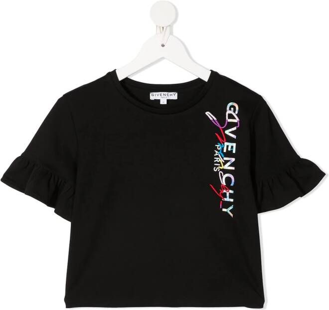 Givenchy Kids T-shirt met ruche afwerking Zwart