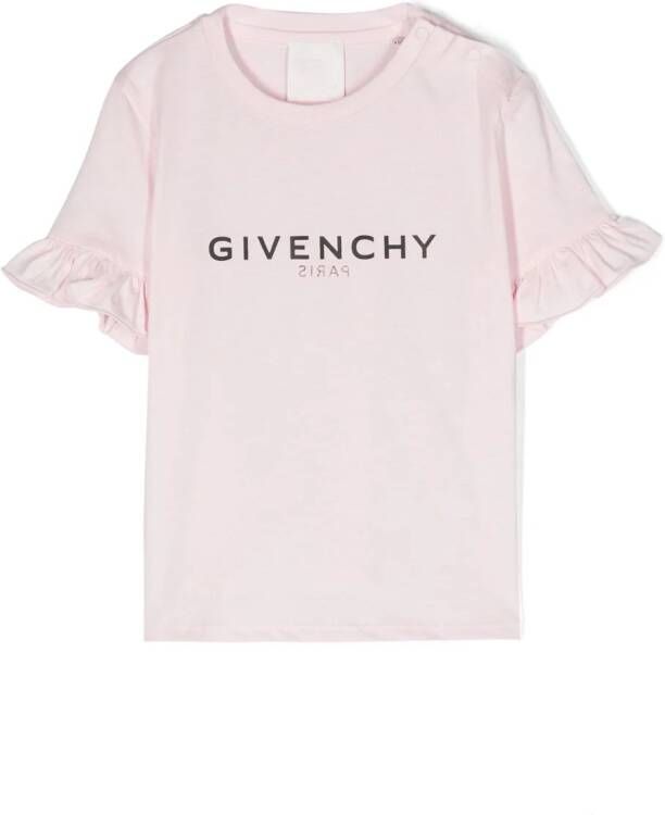 Givenchy Kids T-shirt met ruches Roze
