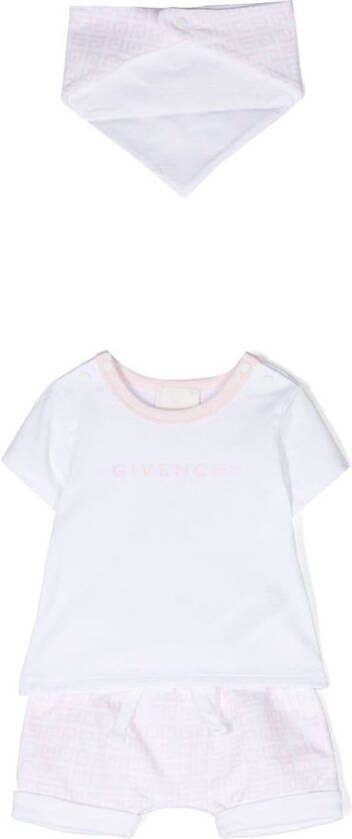 Givenchy Kids "T-shirt shorts en slabbetje " Wit