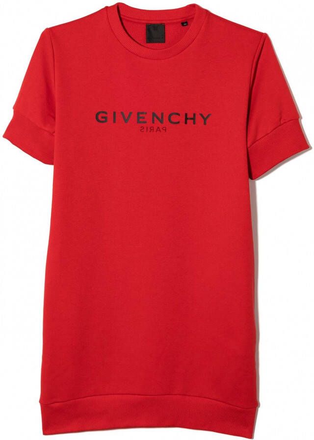 Givenchy Kids T-shirtjurk met logoprint Rood