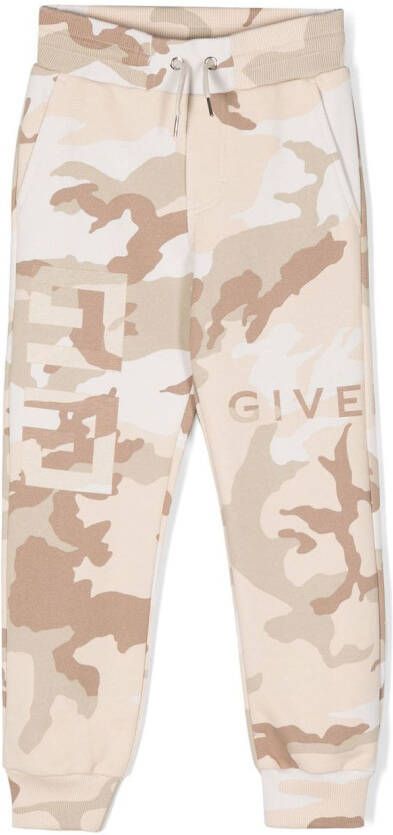 Givenchy Kids Trainingsbroek met camouflageprint Beige