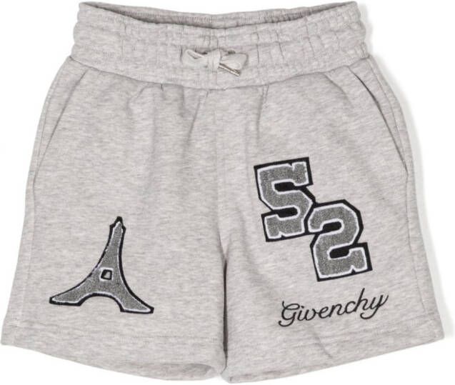 Givenchy Kids Trainingsshorts met patch Grijs
