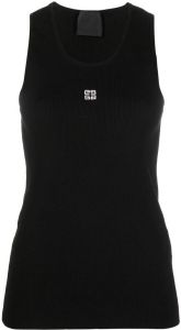 Givenchy logo-embroidered ribbed tank top Zwart