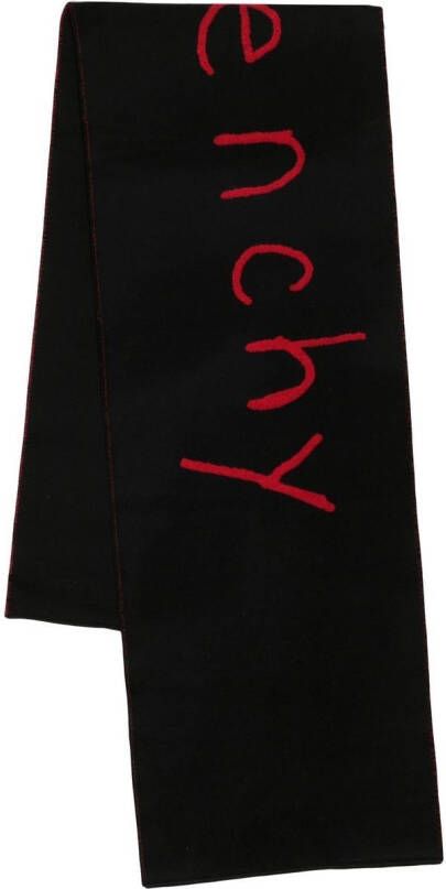 Givenchy Sjaal met geborduurd logo Zwart