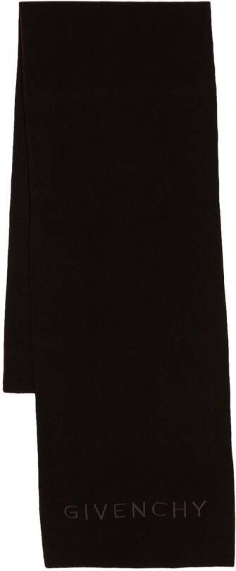Givenchy Sjaal met geborduurd logo Bruin