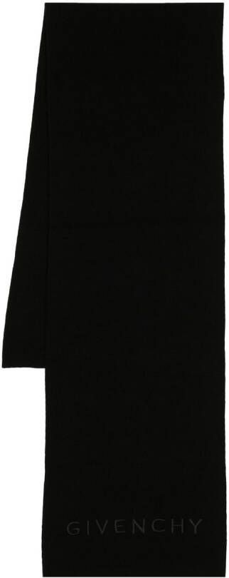 Givenchy Sjaal met geborduurd logo Zwart