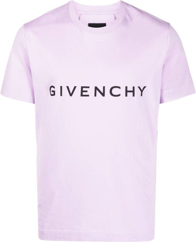 Givenchy T-shirt met logoprint Paars