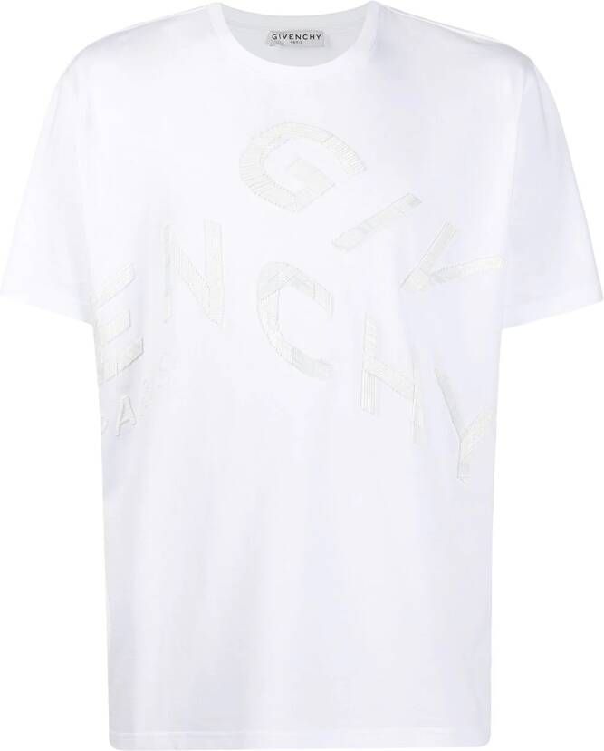 Givenchy T-shirt met geborduurd logo Wit