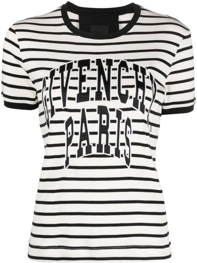 Givenchy T-shirt met logopatch Beige