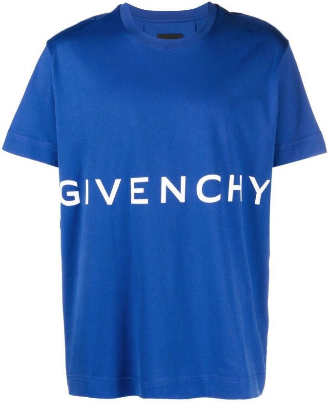 Givenchy T-shirt met logoprint Blauw
