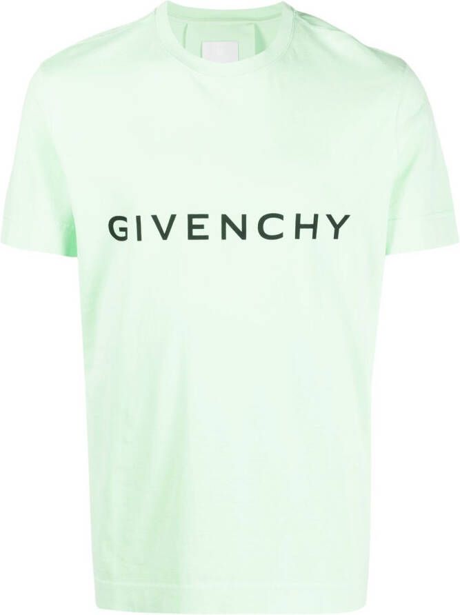 Givenchy T-shirt met logoprint Groen