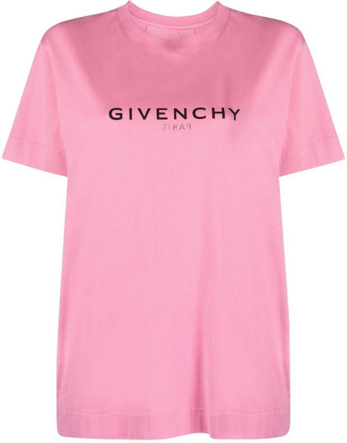 Givenchy T-shirt met logoprint Roze
