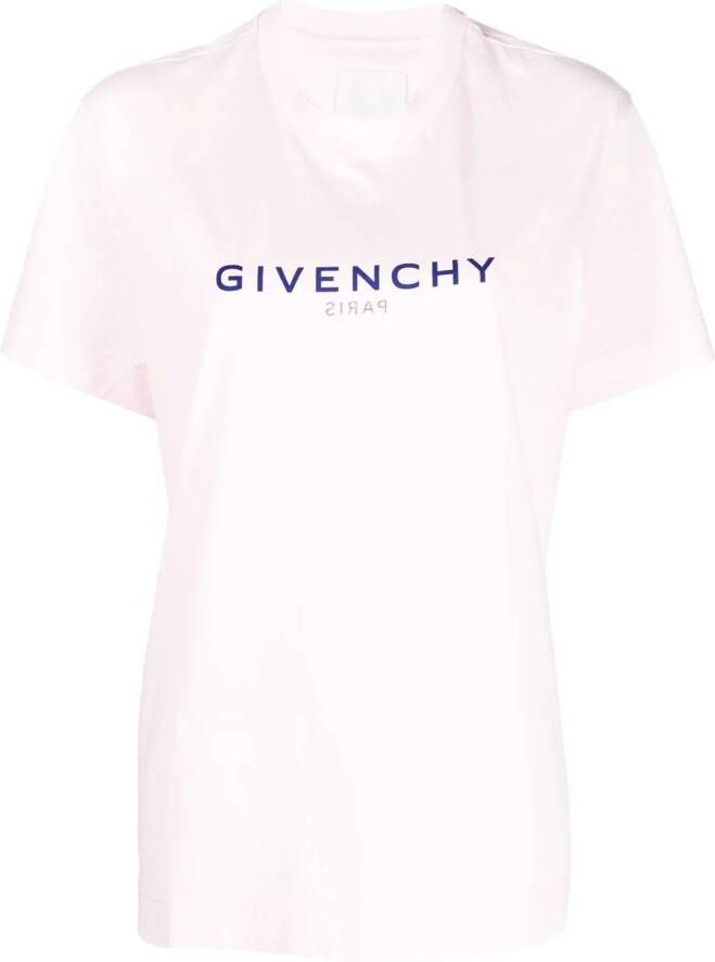 Givenchy T-shirt met logoprint Roze