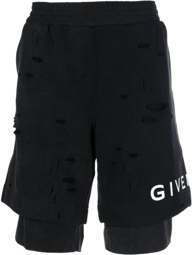 Givenchy Trainingsshorts met logoprint Zwart