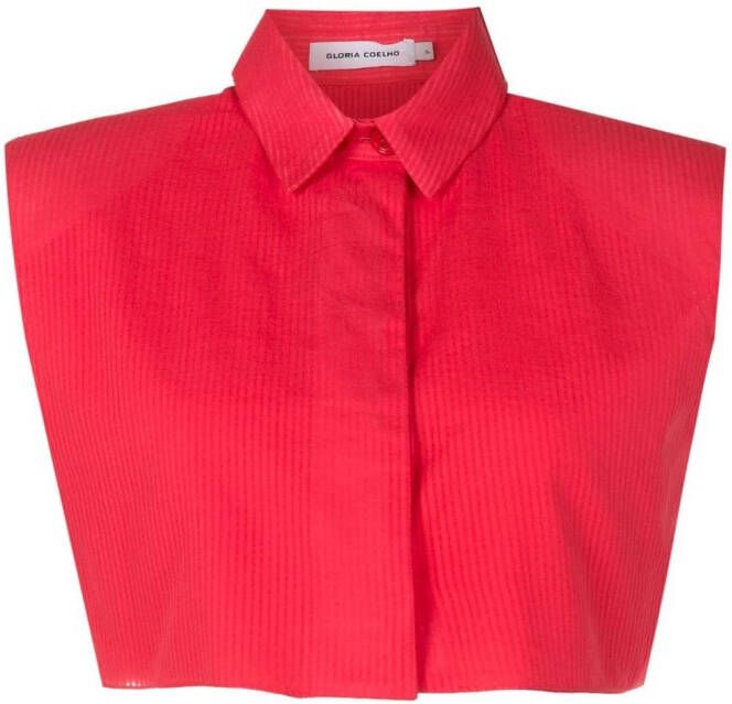 Gloria Coelho Cropped poloshirt Rood