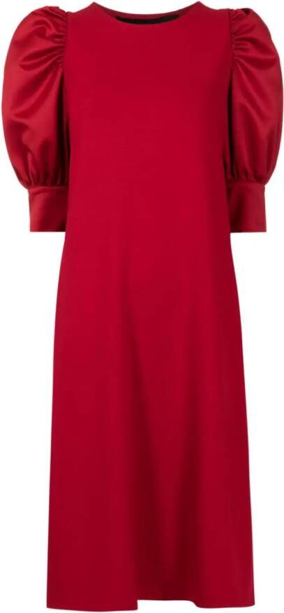 Gloria Coelho Midi-jurk met pofmouwen Rood