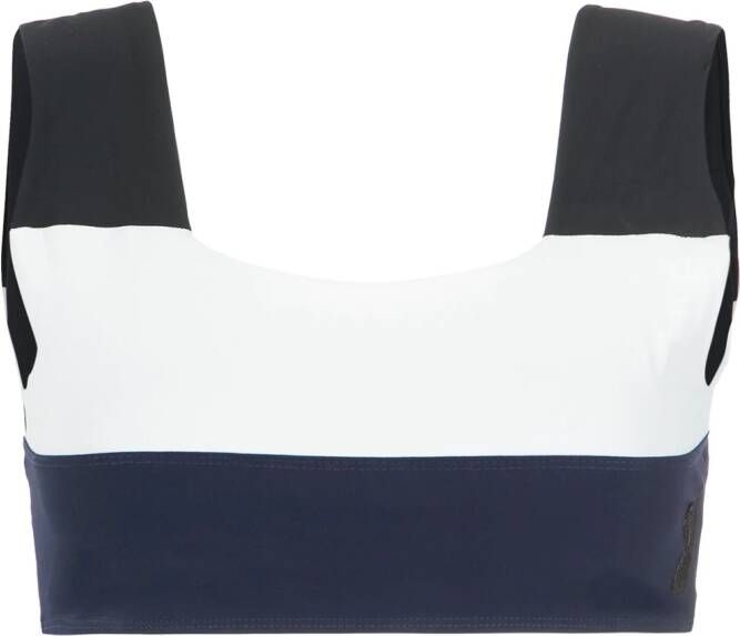 Gloria Coelho striped bikini top Zwart