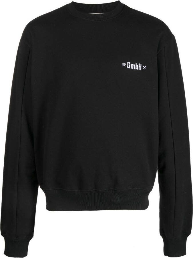 GmbH Sweater met geborduurd logo Zwart