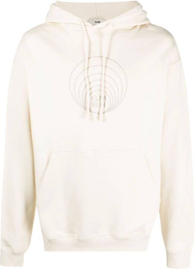 GmbH Hoodie met geborduurd logo Beige