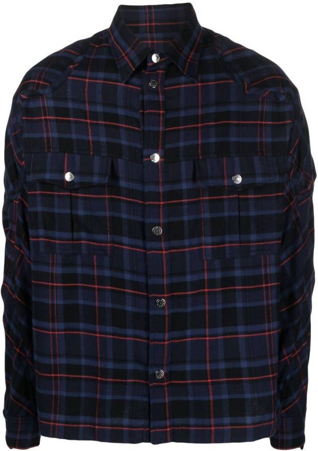 GmbH Geruit overhemd Blauw