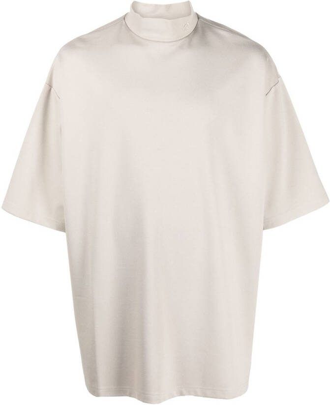 GmbH T-shirt met ronde opstaande kraag Beige