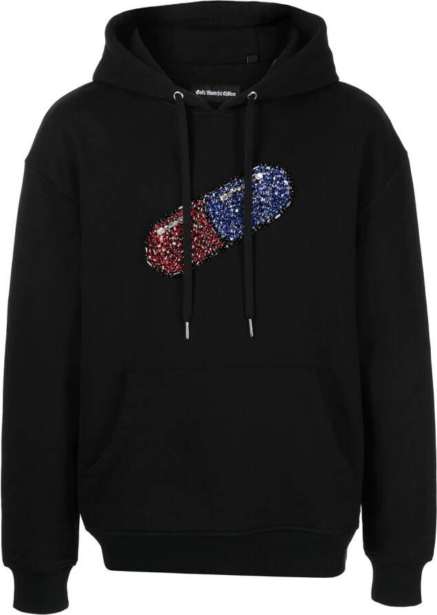 God's Masterful Children Hoodie verfraaid met kristallen Zwart
