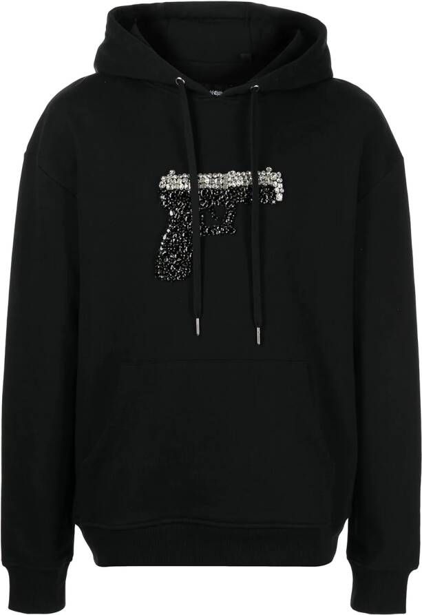 God's Masterful Children Hoodie verfraaid met kristallen Zwart