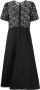 Goen.J Midi-jurk met macramé vlak Zwart - Thumbnail 1