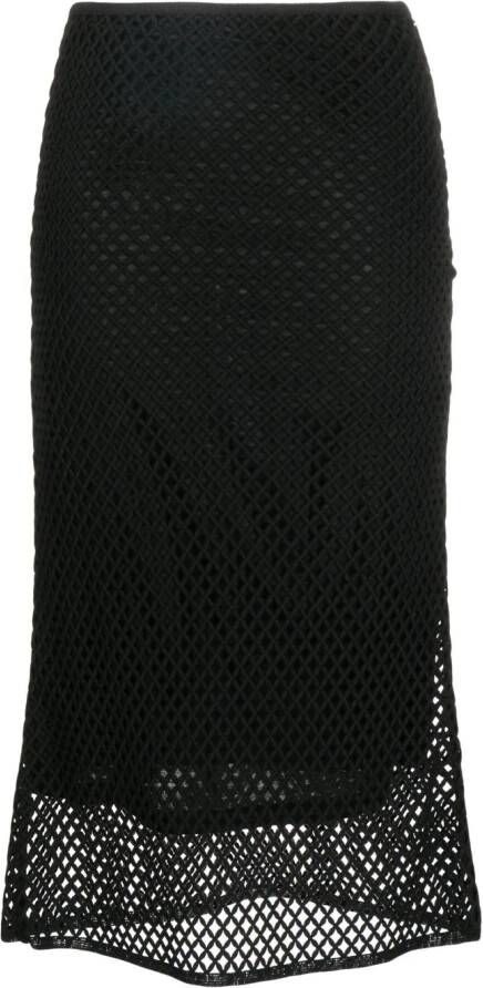 Goen.J Midi-rok met A-lijn Zwart