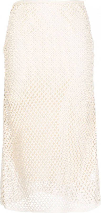 Goen.J Opengebreide mini-rok Wit